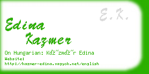 edina kazmer business card